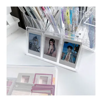 MINKYS цвета мороженого, 3 места, 3-дюймовый держатель для фотокарточек Kpop, рамка для фотокарточек Idol, школьные канцелярские принадлежности