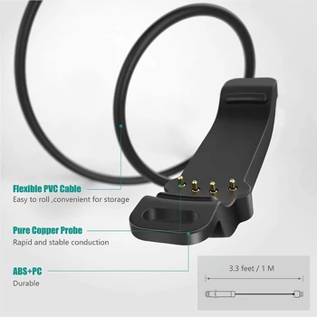 Зарядное устройство BAAY 2X для смарт-часов Polar Unite для фитнеса - USB-кабель для зарядки 3,3 фута 100 см - Аксессуары для смарт-часов для фитнеса