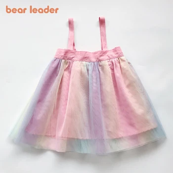 Bear Leader / Новое Летнее опрятное розовое платье для девочек, одежда для маленьких девочек, платья с цветочным узором для девочек, детские платья для девочек, одежда