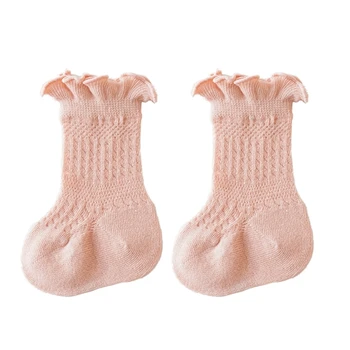 Носки для маленьких девочек N80C, Носки в сеточку, Весенние короткие носки, носки без косточек, Винтажные чулки, носки от комаров для малышей