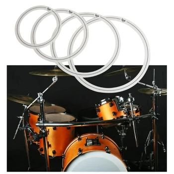 4 шт., Демпфирующие кольца для барабанного глушителя, глушители для практики игры на барабанах, простые в использовании