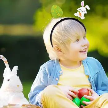 Прочная Пасхальная повязка на голову, яркая повязка на голову с пасхальным кроликом, яйцо, тематическое украшение вечеринки, реквизит для детских фестивалей.