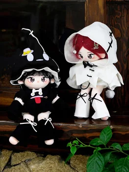Костюм Призрака Cosmile на 20 см 30 см, плюшевая кукла, игрушка, одежда с капюшоном на Хэллоуин, костюм, Белый, черный, милый подарок для косплея C