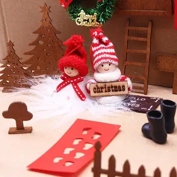 Сказочный сад Крошечная дверца Реалистичный кукольный домик Миниатюрная дверь эльфа с рождественской елкой Деревянное окно Забор Мини садовый пейзаж своими руками