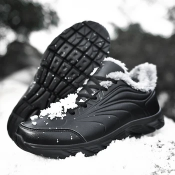 Брендовые мужские кроссовки, зимняя водонепроницаемая кожаная хлопчатобумажная обувь, спортивные зимние ботинки, легкая повседневная обувь, мужская противоскользящая высококачественная обувь